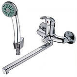 Змішувач для ванни ЛАТУННИЙ Champion Premiere 006 Euro (CH0273) (CH0227) з довгим поворотним носом з душем, фото 8