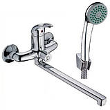 Змішувач для ванни ЛАТУННИЙ Champion Premiere 006 Euro (CH0273) (CH0227) з довгим поворотним носом з душем, фото 9