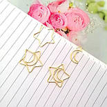 Скріпка фігурна "Місяць", золота, фото 4