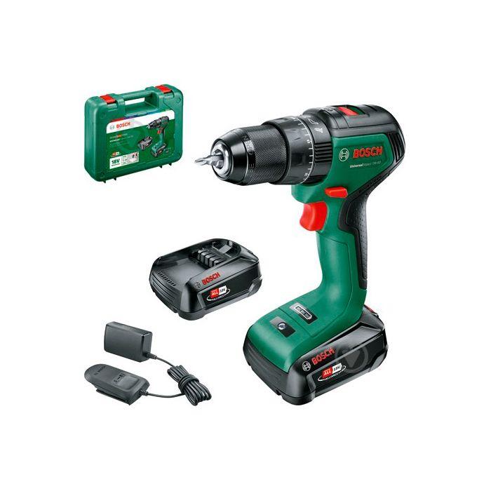 Акумуляторний ударний дриль-шурупокрут Bosch Universal Impact 18 V-60 із 2 акб 2 Ah, з/п AL 18 V-20, фото 1