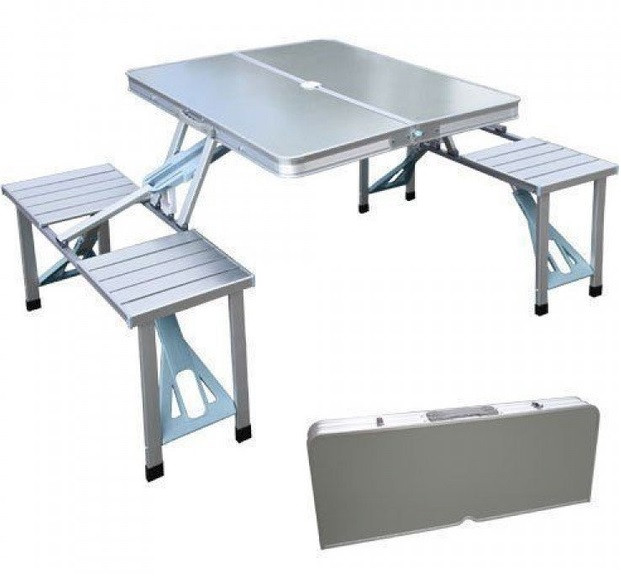 Стіл алюмінієва валіза для пікніка зі стільцями Folding Table 135х85х66м, фото 1