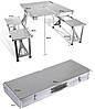 Стіл алюмінієва валіза для пікніка зі стільцями Folding Table 135х85х66м, фото 4