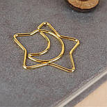 Скріпка фігурна "Місяць", золота, фото 6
