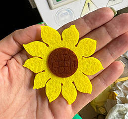 Аплікація з фетру Соняшник 7см/10шт