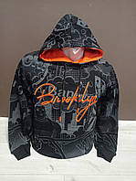 Утеплене худі "Манга Бруклін" для хлопчика підлітка S&C Угорщина на 9-12 років чорне