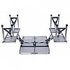 Стіл алюмінієва валіза для пікніка зі стільцями Folding Table 135х85х66м, фото 5