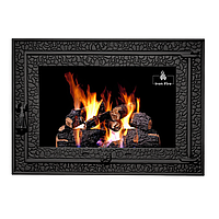 Дверцята чавунні для каміна з вогнетривким склом Iron Fire Дверцята топкові чавунні Magnus 700х500 мм