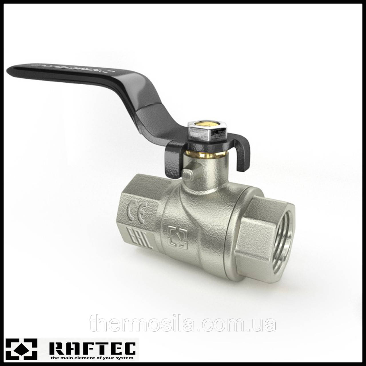 Кран кульовий в/в (чорна ручка) Raftec 2"
