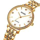 Жіночий кварцовий годинник Skmei 2006GDWT Gold-White, фото 4
