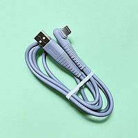 Кабель USB на USB type-C Data, 3А, кутовий штекер, 1 метр, сірий
