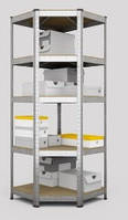 Стелаж для складу, архіву, магазину. КУТОВИЙ оцинк. 1800*900*400*5полок ДСП