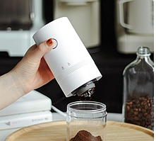 Електрична кавомолка MAG-640, від USB, Біла/Акумуляторна кавомолка для зерен/ Портативна електрокофем