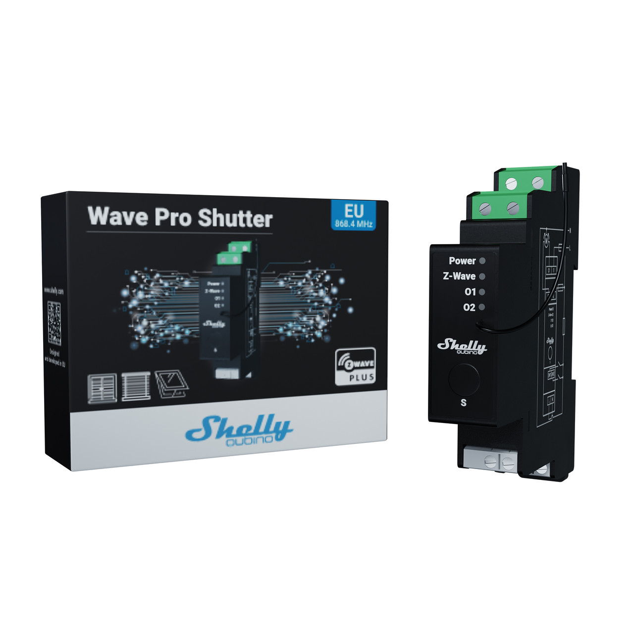Модуль керування мотором карнизів, ролет, жалюзі Shelly Qubino Wave Z-Wave Pro Shutter