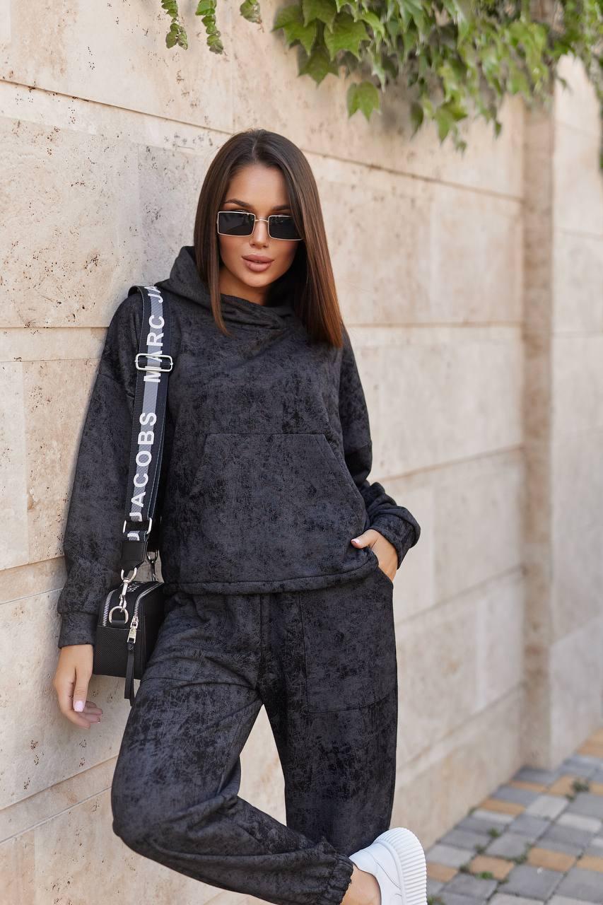 Спортивний костюм у стилі тай дай худі кенгуру та штани джогери (р. 42-48) 63052045, фото 1