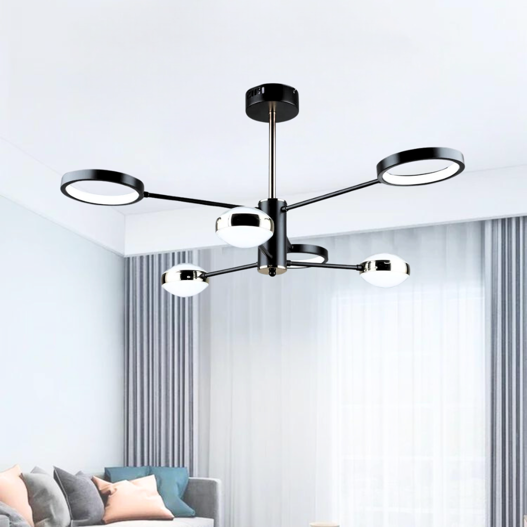 Модная стельова люстра Sirius 51W до 12 м² колір Коричневий + Золото B YH872/3+3 COFFEE+GD, фото 1