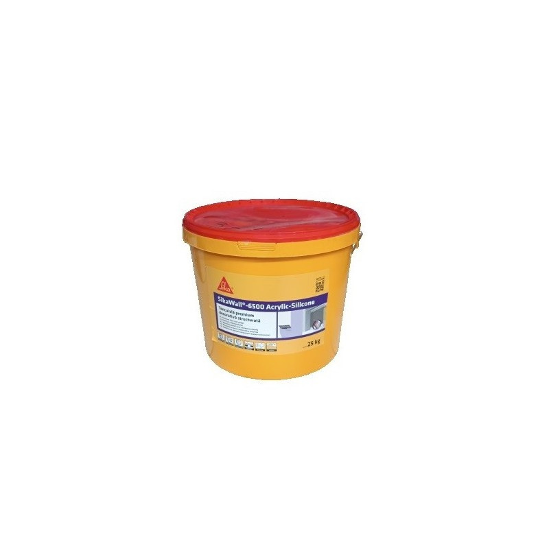 Декоративна фасадна тонкошарова штукатурка SikaWall-6500 Acrylic Silicone, прозора, 25 кг, фото 1