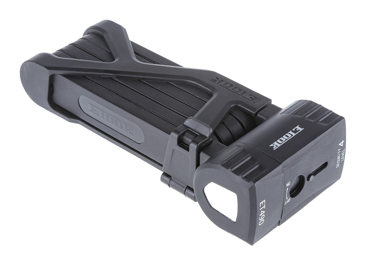 Замок на велосипед велозамок ETOOK ET490S фолдінговий 5х750 мм чорний, фото 1