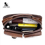 Чоловіча сумка через плече Натуральня шкіра Барсетка Чоловіча шкіряна сумка для документів планшет Коричнева, фото 10