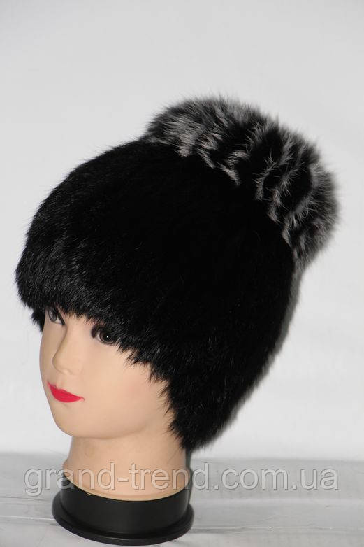 Женская меховая шапка-кубанка (мех кролика) - фото 3 - id-p437579116