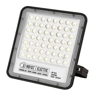 Прожектор світлодіодний Horoz Electric OSELO-100 100W 6400K чорний (068-025-0100-010), фото 1