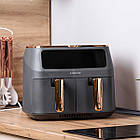 Аерогриль-фрітюрниця SOKANY SK-ZG-8030 на 8 літрів 2 відділення сіра, фото 2