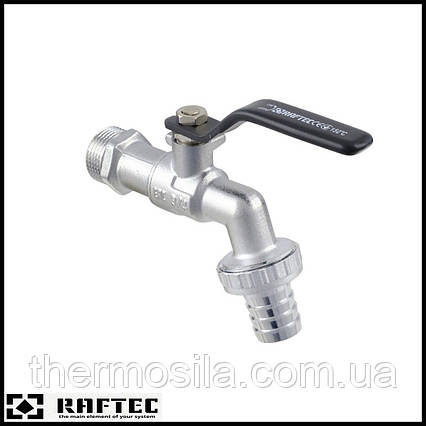 Кран кульовий поливальний (чорна ручка) Raftec 1/2"