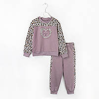 Костюм для дівчинки леопардовий з принтом сердечка Leo wild soul