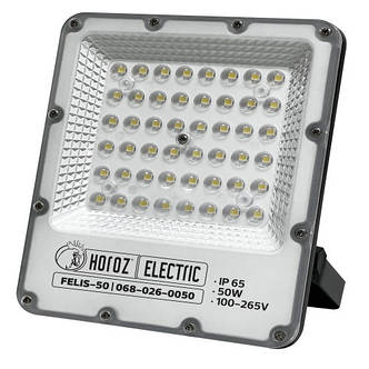 Прожектор світлодіодний Horoz Electric FELIS-50 50W 6400К чорний (068-026-0050-010), фото 1