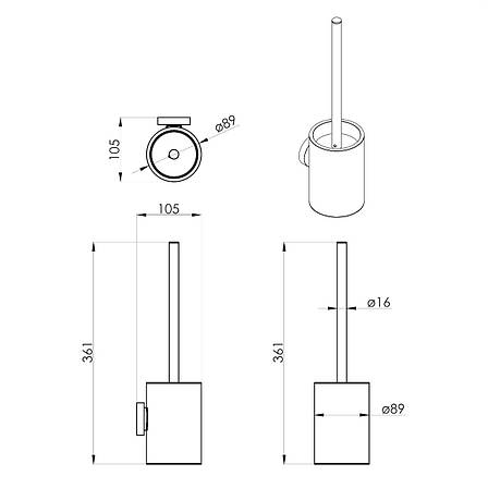 RONDA щітка для унітазу металева, cromo Арт. 2535.050201, фото 2