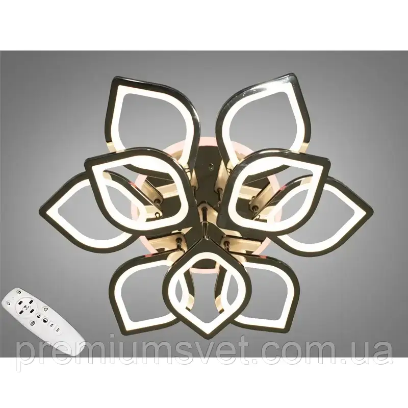 Люстра  світлодіодна стельова 8073/6+3 BK LED 3color dimmer