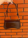 Жіноча сумка 3973 багет коричнева, фото 8