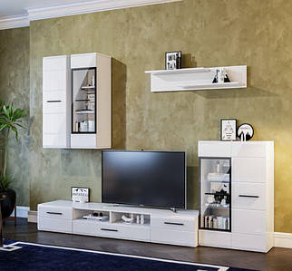 Вітальня стінка у вітальню Токіо сучасні модульні стінки для вітальні під телевізор з тумбою модульна горка з ДСП вітрина комплект