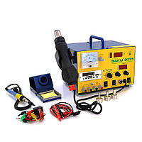 TU  TU Паяльная станция BAKKU BK-909S цифровая индикация, паяльник + фен, с внутр. БП 0-15В 1А, MP-3 (320*298*240) 4,4 кг
