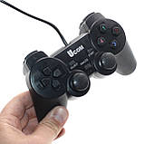 Дротовий USB джойстик ігровий геймпад для ПК ноутбука комп'ютера PC Windows Gamepad D208, фото 3