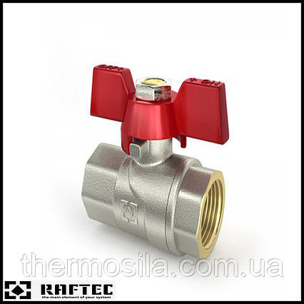 Кран кульовий в/в (червоний метелик) Raftec 3/4"