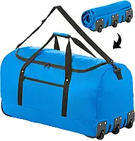 Сумка велика дорожня на колесах TravelZ Wheelbag 100 Liter Blue (603093) Бічна та верхня ручки, зовнішня кишеня, з чохлом