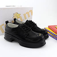 Дитячі туфлі для дівчинки Том.м на шнурках чорні