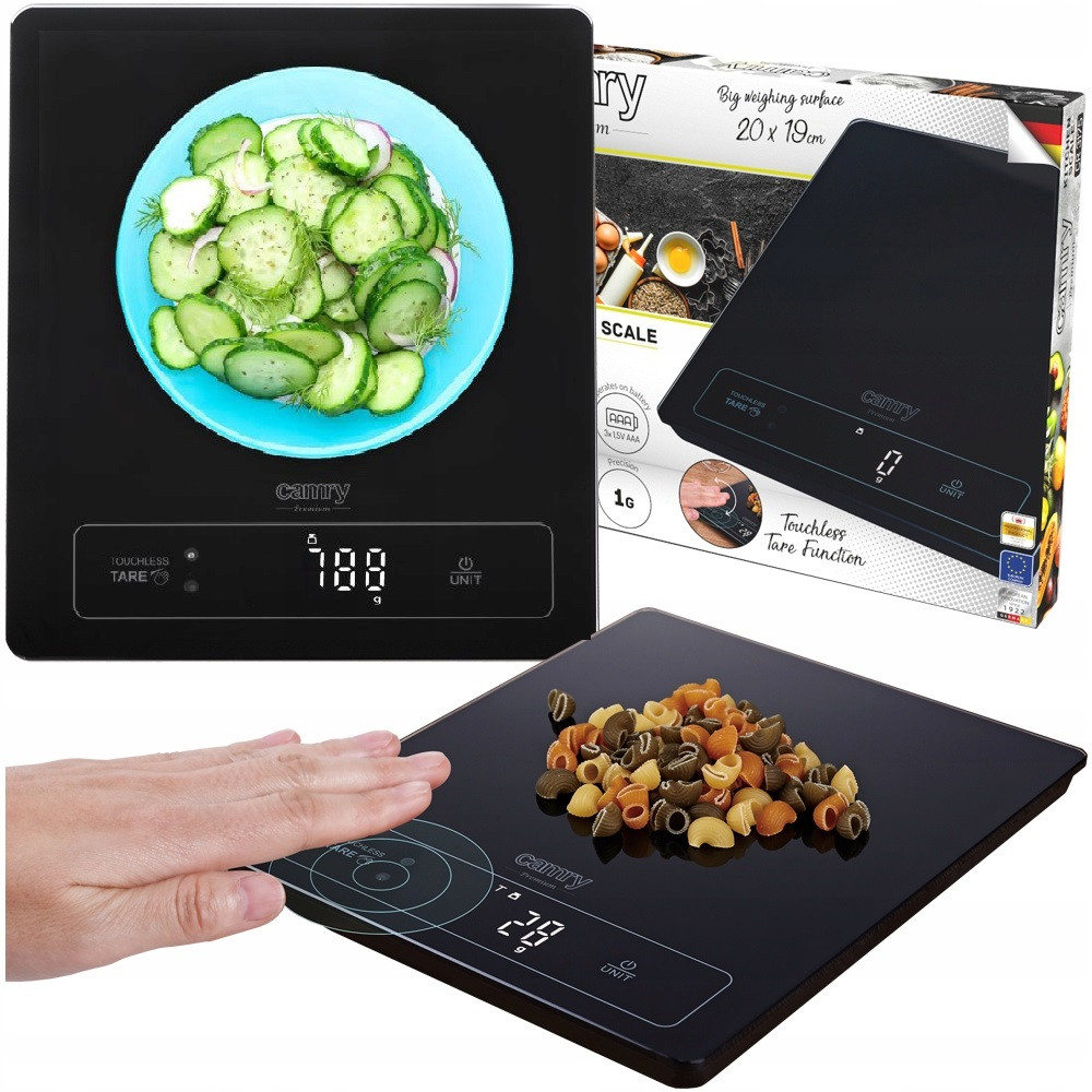 Кухонні ваги Camry CR 3175 — 15 кг, безконтактна тара, LED-дисплей, скляна платформа, фото 1