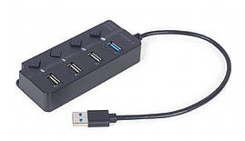 USB HUB Gembird 4 ports (1xUSB3.1+3xUSB2.0) switch black (UHB-U3P1U2P3P-01)