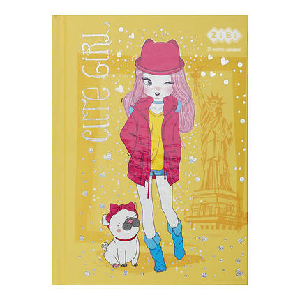 Блокнот А6/64арк. ZB.12715-08 Cute Girl жовтий, фото 1