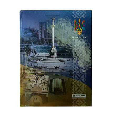 Блокнот А5/96арк. ВМ24511101-02 UKRAINE кліт., тв.обкл. глян.лам, синій (961), фото 1