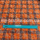 Сорочкова тканина Байка клітина Фланель 220 grm Помаранчевий з синім, фото 2