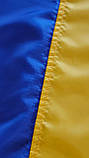 Прапор України зшивний 90х135 см, штучний шовк, кишеня під древко, фото 4