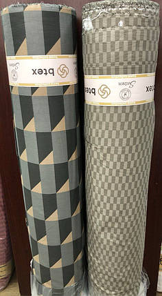 Темні тканини компаньйони 220см для постільної білизни Сатин 100% бавовна геометричний принт (A+B) — (60 м + 60 м), фото 2