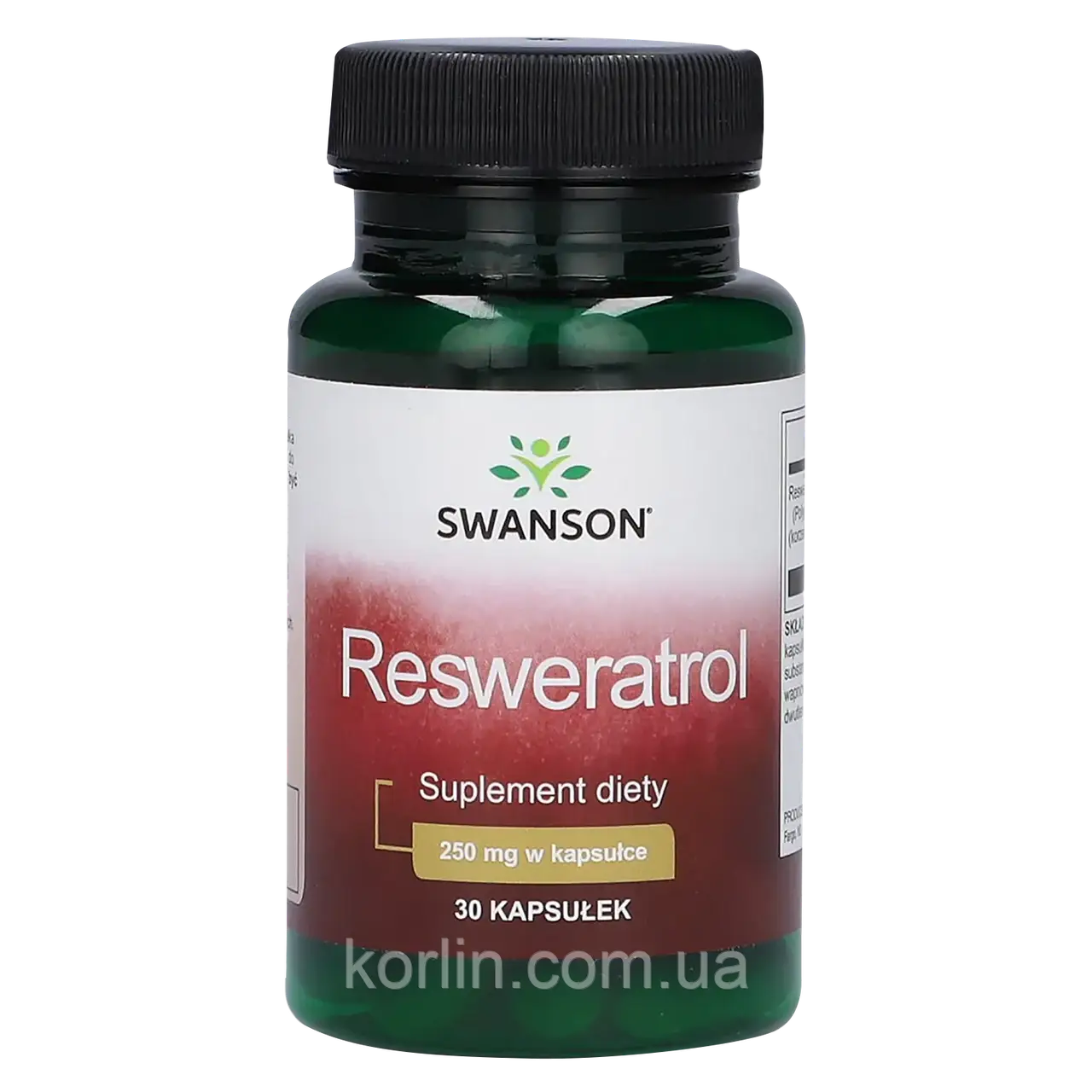 Ресвератрол 250 мг 30 кап Swanson Resveratrol США Доставка з ЄС, фото 1
