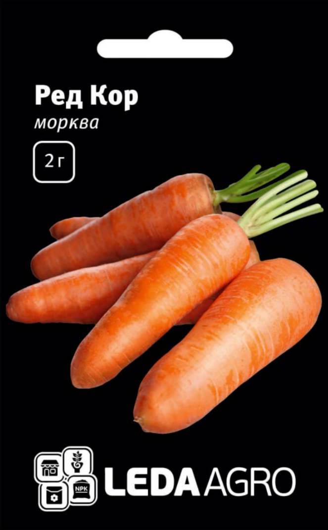 Морква Ред Кор, тип шантане, 2 г (Leda Agro), фото 1