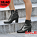 Черевики ботильйони жіночі демісезонні осінні чобітки на товстому стійкому підборі 38 40розмір, фото 3