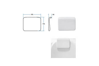 Підголовник до ванни CLASSIC білий, фото 3