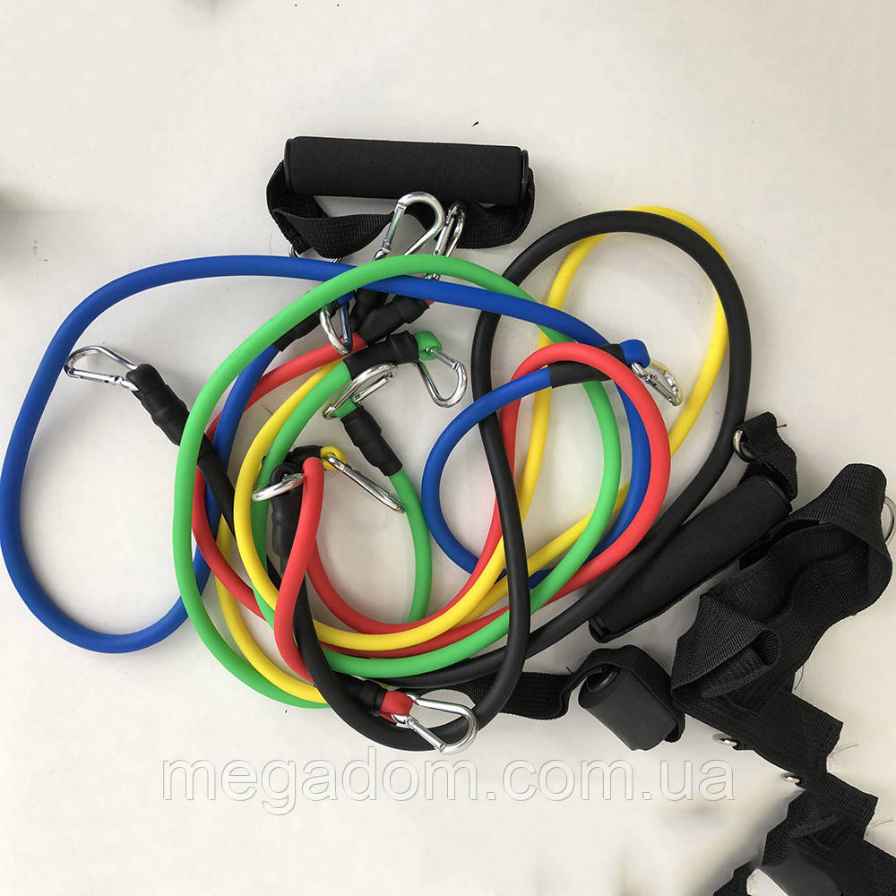 Фітнес гумки 5 штук exercise pipe, Еспандер для стретчинга, Набір гумок MW-334 для фітнесу