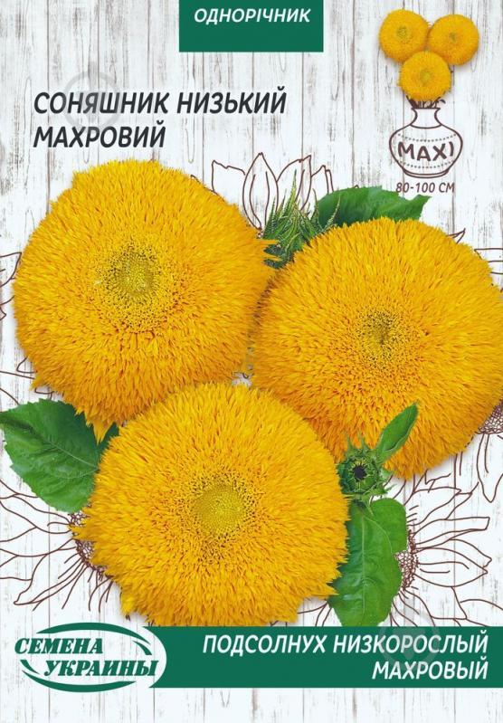 Соняшник низькорослий махровий 10 г ТМ Насіння України МАКСІ